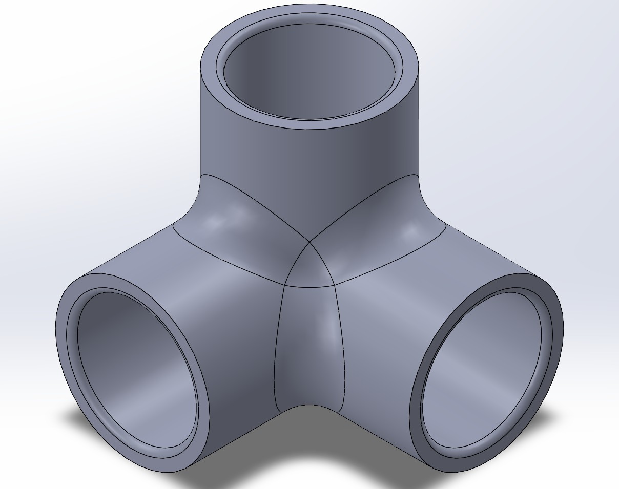 3-way corner joint CAD