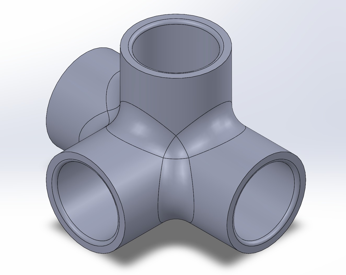 4-way angled joint CAD